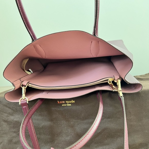 Burgundy Kate Spade Medium Tote with Crossbody Strap - Picture 6 of 6